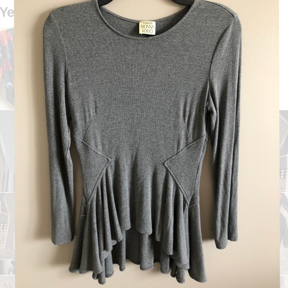 Torn by Ronny Kobo peplum top